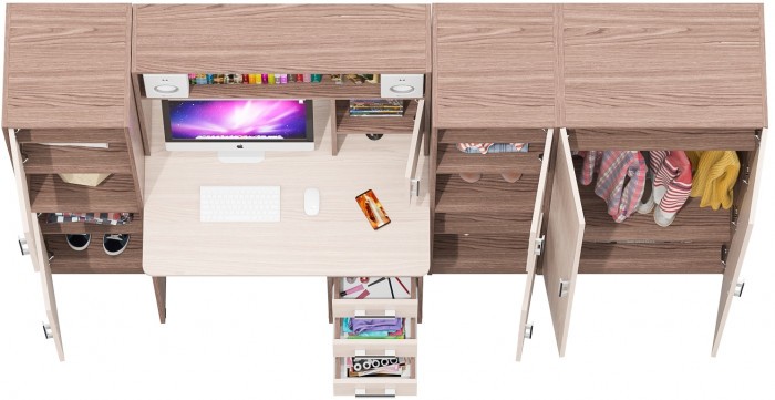 С-МД-СК9 Компоновка № 03, ясень шимо светлый/ясень шимо тёмный