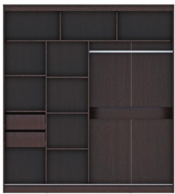 Шкаф-купе Комфорт 12 Прайм с фигурными зеркалами 2000 (2000 мм, Венге)