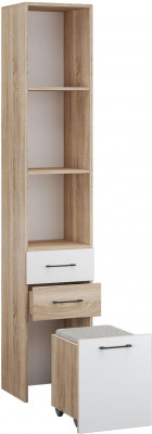 Прихожая Денвер пенал с пуфиком дуб сонома/белый