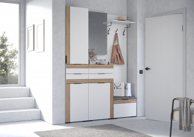 Прихожая Нао, набор №2, Белый/Белый, Вотан, Simple 27