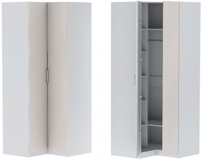 Шкаф угловой "Иннэс-7" - Белый/Тирамису матовый