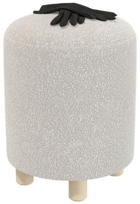 Банкетка 6-5137ТКШсв.серый Марта, цвет ткань светло-серая, ШхГхВ 36х36х46 см.(круглая банкетка на трёх ножках)