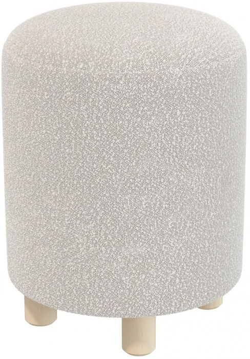 Банкетка 6-5137ТКШсв.серый Марта, цвет ткань светло-серая, ШхГхВ 36х36х46 см.(круглая банкетка на трёх ножках)