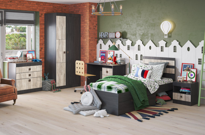 Кровать односпальная 90х200 с ящиком 