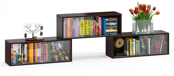 Три полки книжных С-МД-КН01, венге