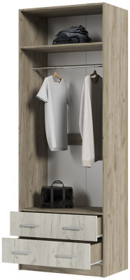 ГАРМОНИЯ ШК 603 М шкаф 2х створчатый (0,8х2,2х0,5) дуб крафт белый/дуб крафт серый