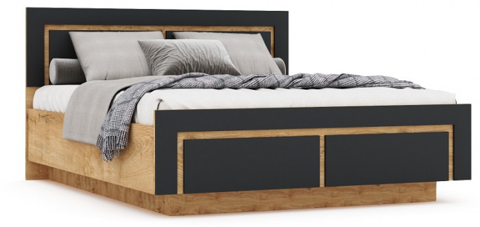 Модульная спальня "Ривьера" - Дуб наварра/Шагрень черная