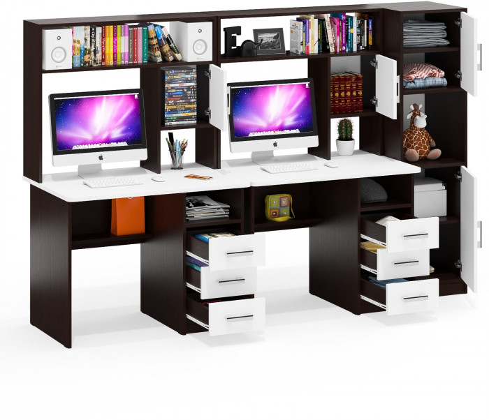 С-МД-СК9 Компоновка № 04, венге/белый шагрень