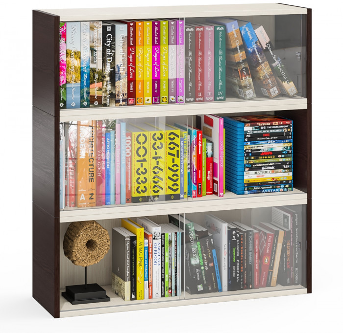 Три полки книжных С-МД-КН01, венге/дуб