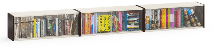 Три полки книжных С-МД-КН01, венге/дуб