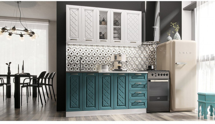 Кухня МДФ Агава 1600 (Трюфель, Белый)