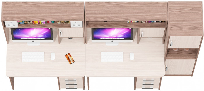 С-МД-СК9 Компоновка № 04, ясень шимо светлый/ясень шимо тёмный