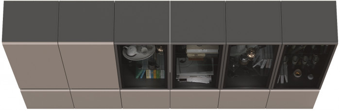 Сидней Комплектация № 019, корпус: антрацит/фасады: МДФ веллюто капучино