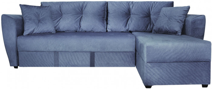 Диван-кровать угловой Амстердам Люкс, 150х200, еврокнижка, велюр, серый