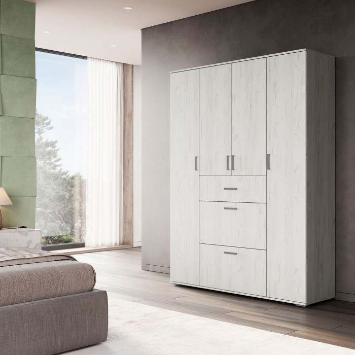 НЕЛЬСОН ШК 03 (СОЛО-3) Шкаф (1,600х2,200х0,500) дуб крафт белый/дуб крафт белый