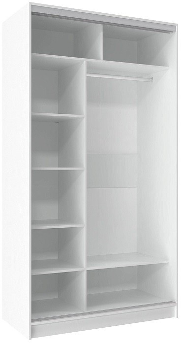 Шкаф-купе двухдверный с зеркалом 1200 Домашний Белый