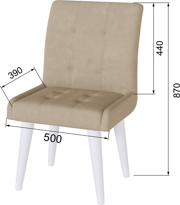 Стул Гира бежевый (белый)