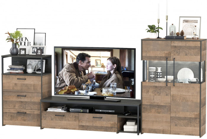 Трувор Гостиная 066, дуб гранж песочный/интра