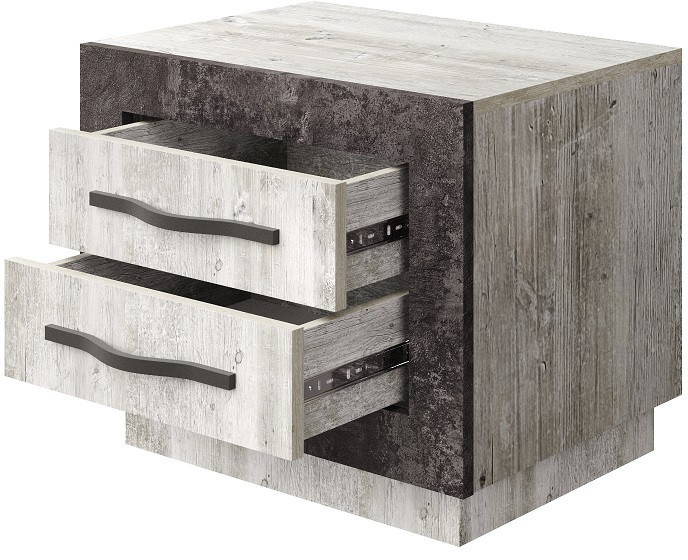 Прикроватная тумба "Эстель" - Дуб полярный/Сосна натуральная