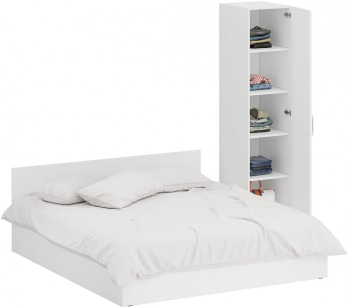 Кровать 1800 + Пенал Стандарт, белый