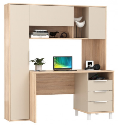 Стол компьютерный Комфорт 12.95N, цвет дуб сонома/сатин, ШхГхВ 162х60,3х180 см., НЕ универсальная сборка (Стол рабочий)