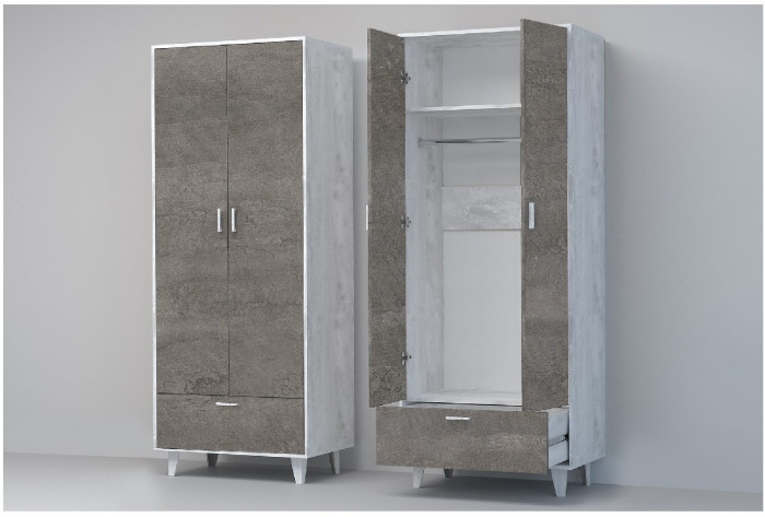 Эго Шкаф ШК-1 НГ (Глянец Белый/Дуб Крафт Золотой)