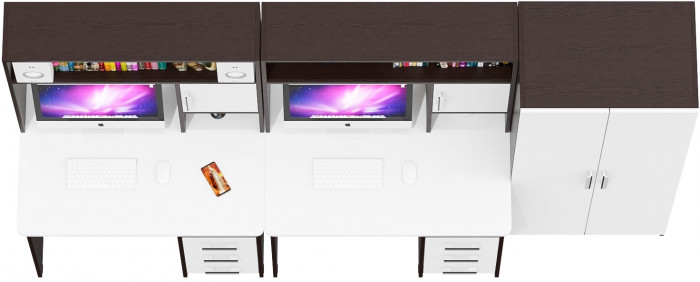 С-МД-СК9 Компоновка № 05, венге/белый шагрень