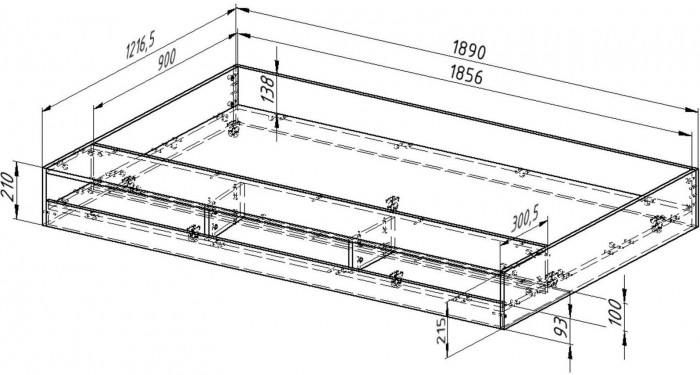 Двухъярусная кровать Гранада 1КВ (Ясень шимо светлый, Слоновая кость)