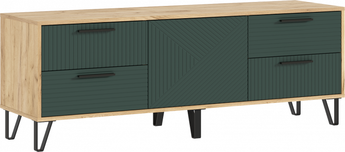 Флэш Тумба ТВ 1500 браш мени грин/дуб крафт