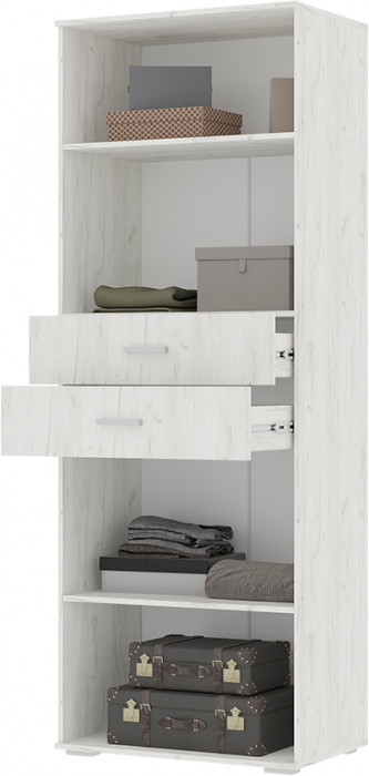 НЕЛЬСОН ШК 05 (СОЛО-5) Шкаф (0.800х2,200х0,500) дуб крафт белый/дуб крафт белый