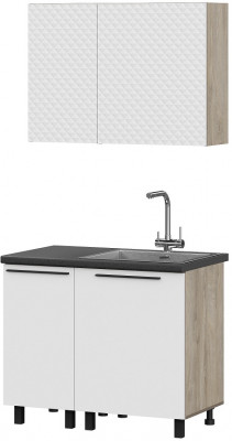 Кухня Этна 1.0 м. Комплект 1, софт вайт гиза