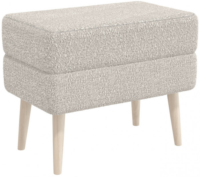 Банкетка 6-5138ТКШсв.серый Тифани, цвет ткань светло-серая, ШхГхВ 55х33х46 см.(прямоугольная банкетка на четырёх ножках), цвет ножек: иней