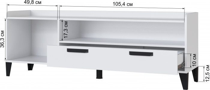 Тумба ТВ Парус-8, Дуб крафт золотой/Кашемир