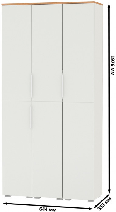Октава 13.228 Шкаф-пенал + 13.228 Пенал + 13.228, белый шагрень/дуб крафт золотой/фасады МДФ белый шагрень
