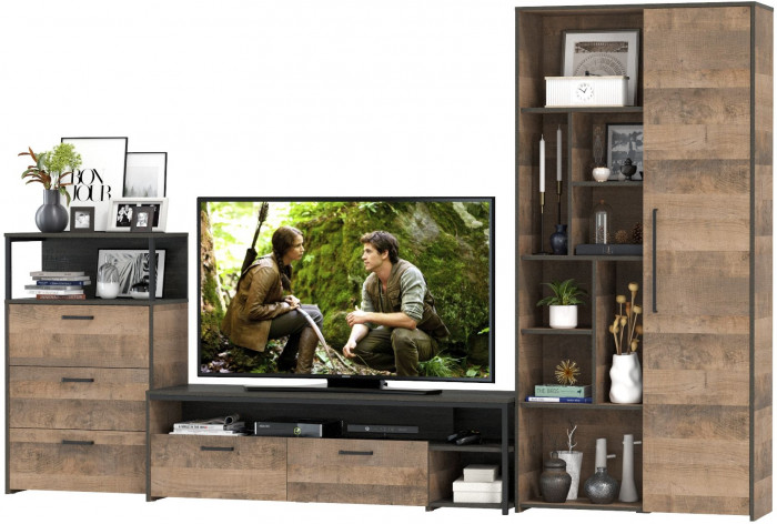 Трувор Гостиная 080, дуб гранж песочный/интра