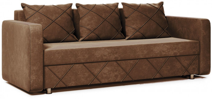 Раскладной диван-кровать, прямой, еврокнижка, цвет коричневый, Стелла 145х190
