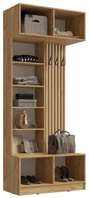 Модульная прихожая Роджина, композиция 1 (Графит, Дуб Крафт Золотой)