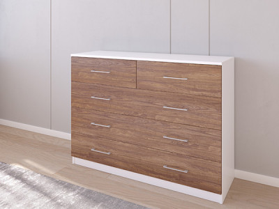 Комод 04/23 120х40х90 Белый/Морское дерево Винтаж