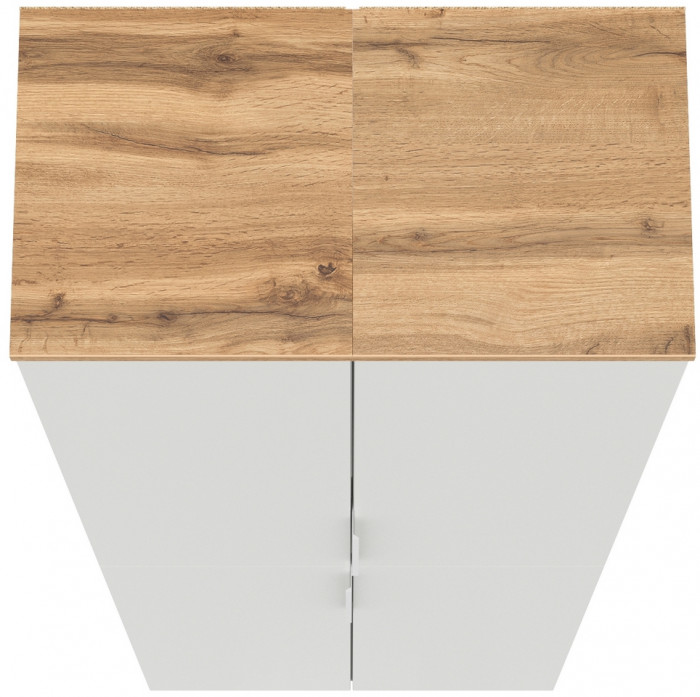 Октава 13.228 Шкаф-пенал + 13.228 Шкаф-пенал, белый шагрень/дуб крафт золотой/фасады МДФ белый шагрень