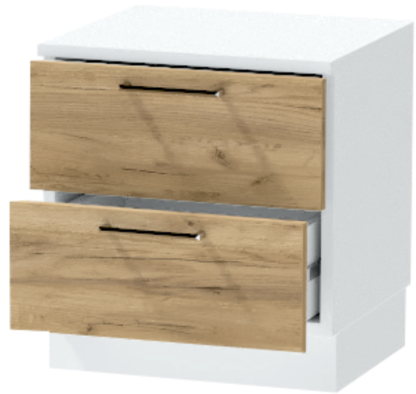 Тумба-6 прикроватная напольная "Иннэс-7", Белый/Крафт золотой