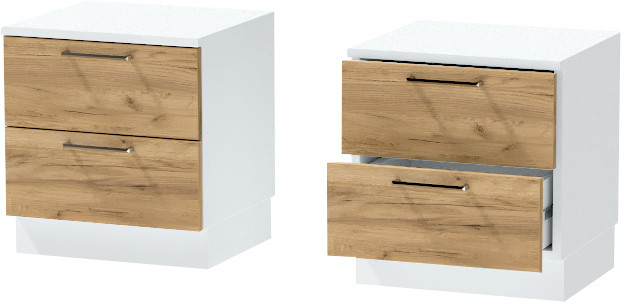 Тумба-6 прикроватная напольная "Иннэс-7", Белый/Крафт золотой