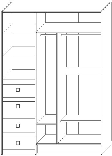 Шкаф для одежды с ящиками 