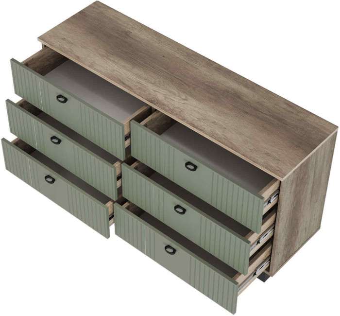 "Олива" КМ-04 комод Дуб каньон/MF12  эвкалипт софт