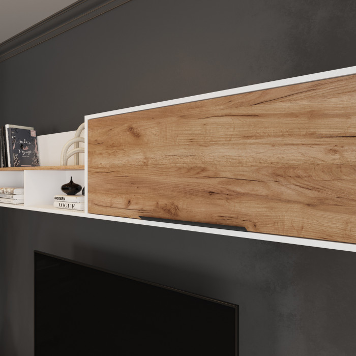 Малави Модульная Гостиная, композиция 2, Дуб крафт табачный/Белый глянец