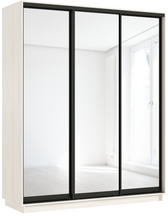 Шкаф-купе 1800 Тринити NEW с зеркалом, Сандал светлый