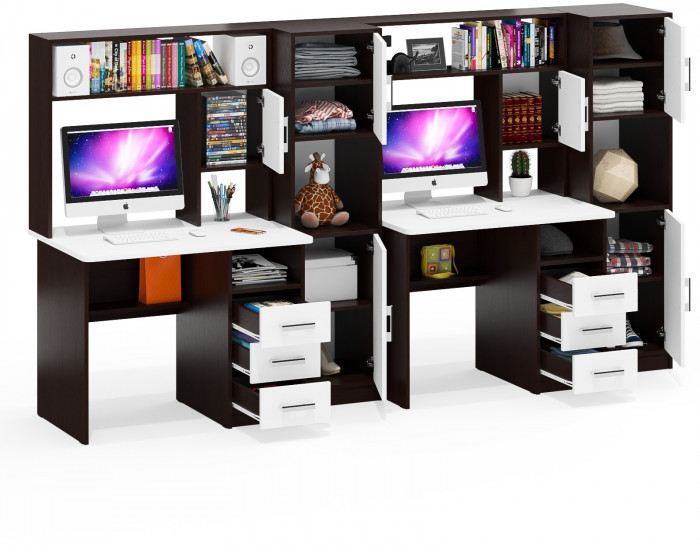 С-МД-СК9 Компоновка № 06, венге/белый шагрень