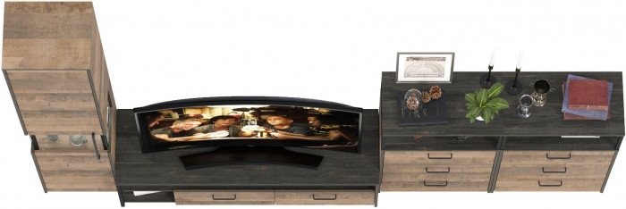 Трувор Гостиная 102, дуб гранж песочный/интра