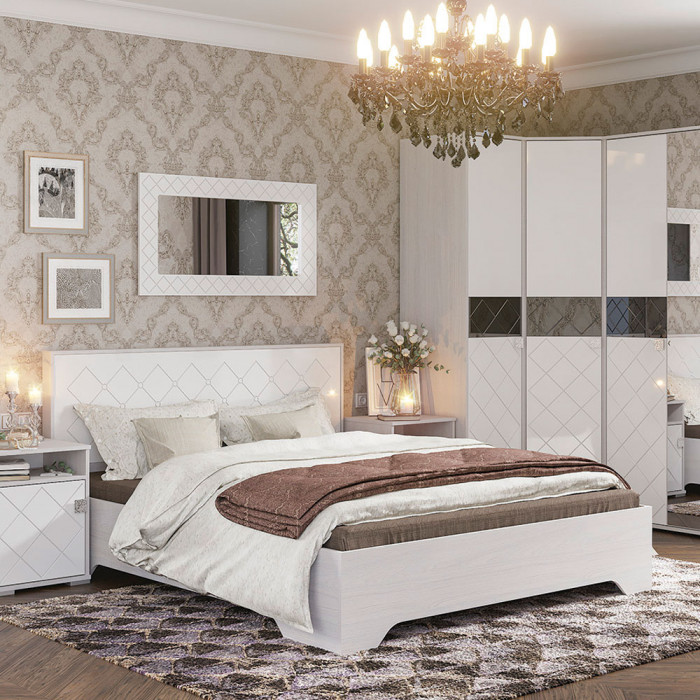 Кровать с ортопедом Сальма КР 023 (1482х970х2136) анкор/белый глянец