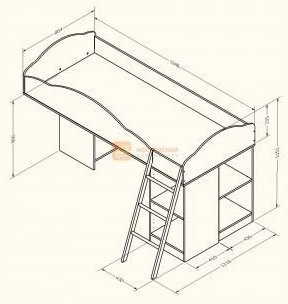 Кровать-чердак Дюймовочка-5.3, Оранжевый