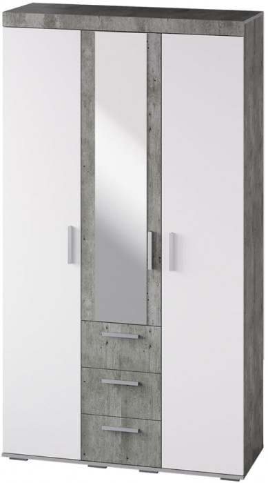 Шкаф для одежды и белья Инстайл ШК-30, бетон/белый